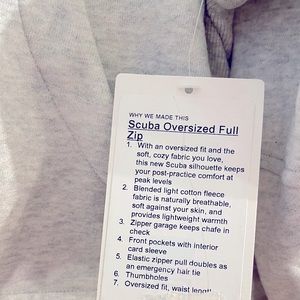NWT Lululemon Oversized Full Zip Scuba M/L
